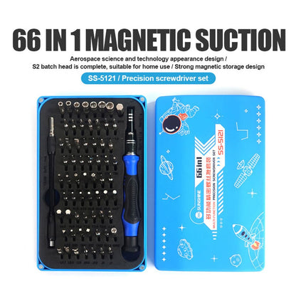SUNSHINE SS-5121 66-in-1 Precision Screwdriver Set 64 Bits Magnetic Driver Kit Professional Electronics Repair Tool