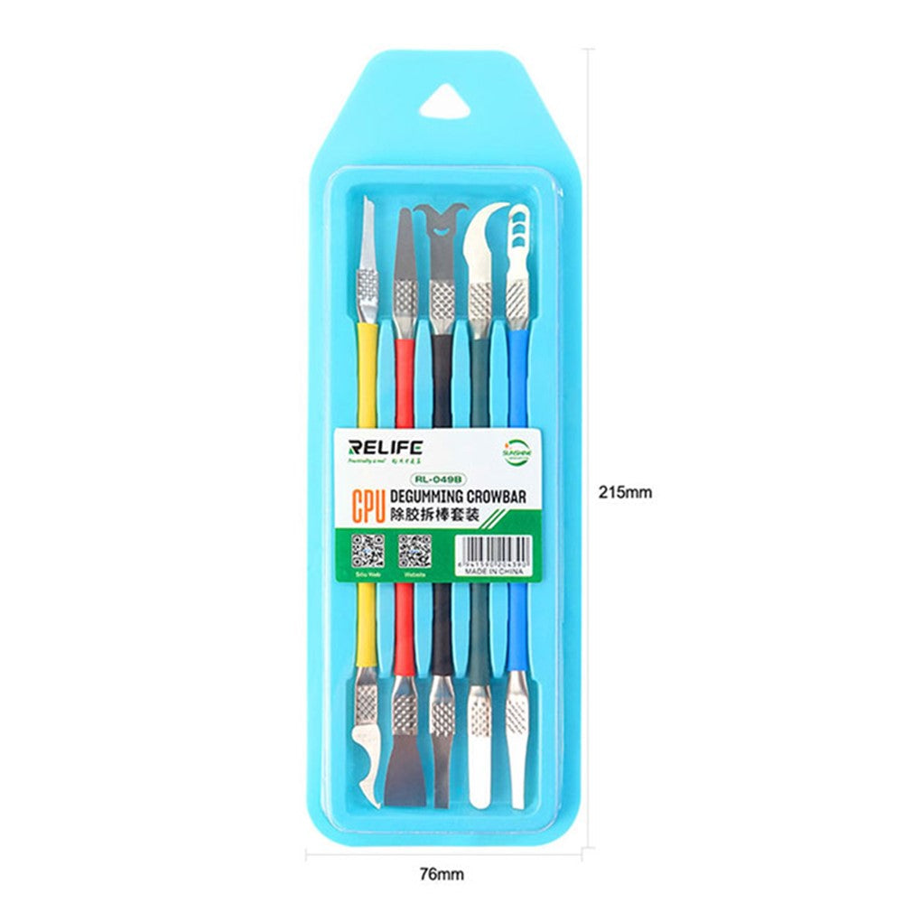 RELIFE RL-049B Mobile Phone CPU Glue Remover Tools SSD Solid State Drive BGA Chip Glue Removing Crowbar Set