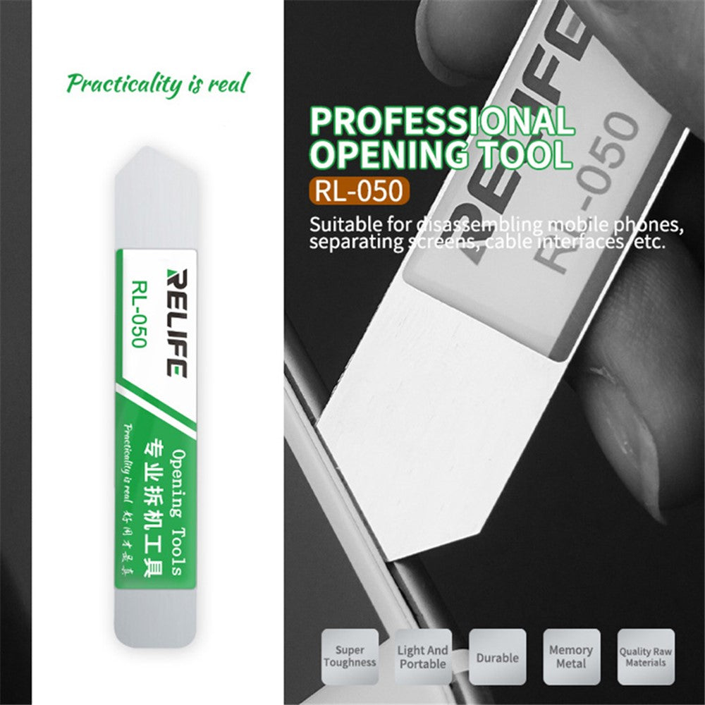 RELIFE RL-050 Metal Opening Pry Tool Bar Opener Spudger Scraper Knife for Smart Phone Screen
