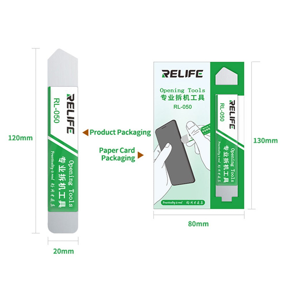 RELIFE RL-050 Metal Opening Pry Tool Bar Opener Spudger Scraper Knife for Smart Phone Screen