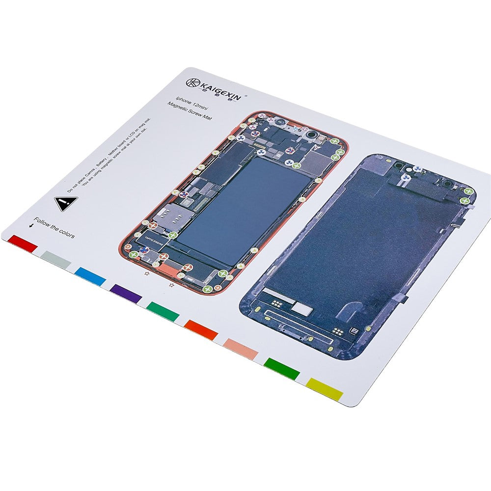 KAIGEXIN Magnetic Screw Mat for iPhone 12 mini 5.4 inch Working Mat Cell Phone Disassembling Auxiliary Tool