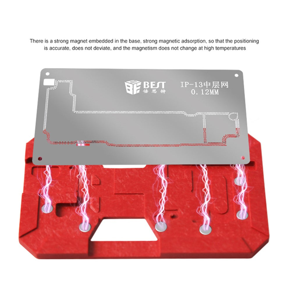 BEST BST-082 For iPhone 13 Series CPU Soldering Reballing Stencil Cell Phone Magnetic Tinning Plate