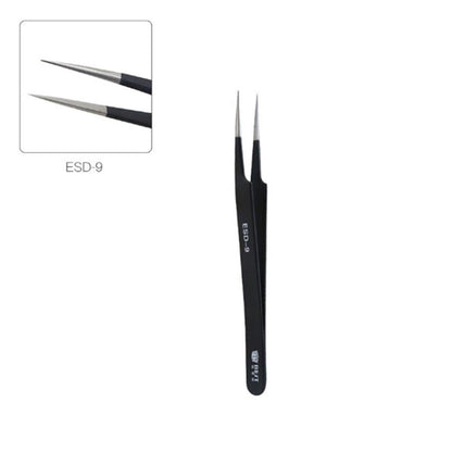 BEST 9Pcs Precision Tweezers Set Anti-Slip Metal Tweezers Kit Multi-Standard Tweezers for Lab, Electronics, Jewelry