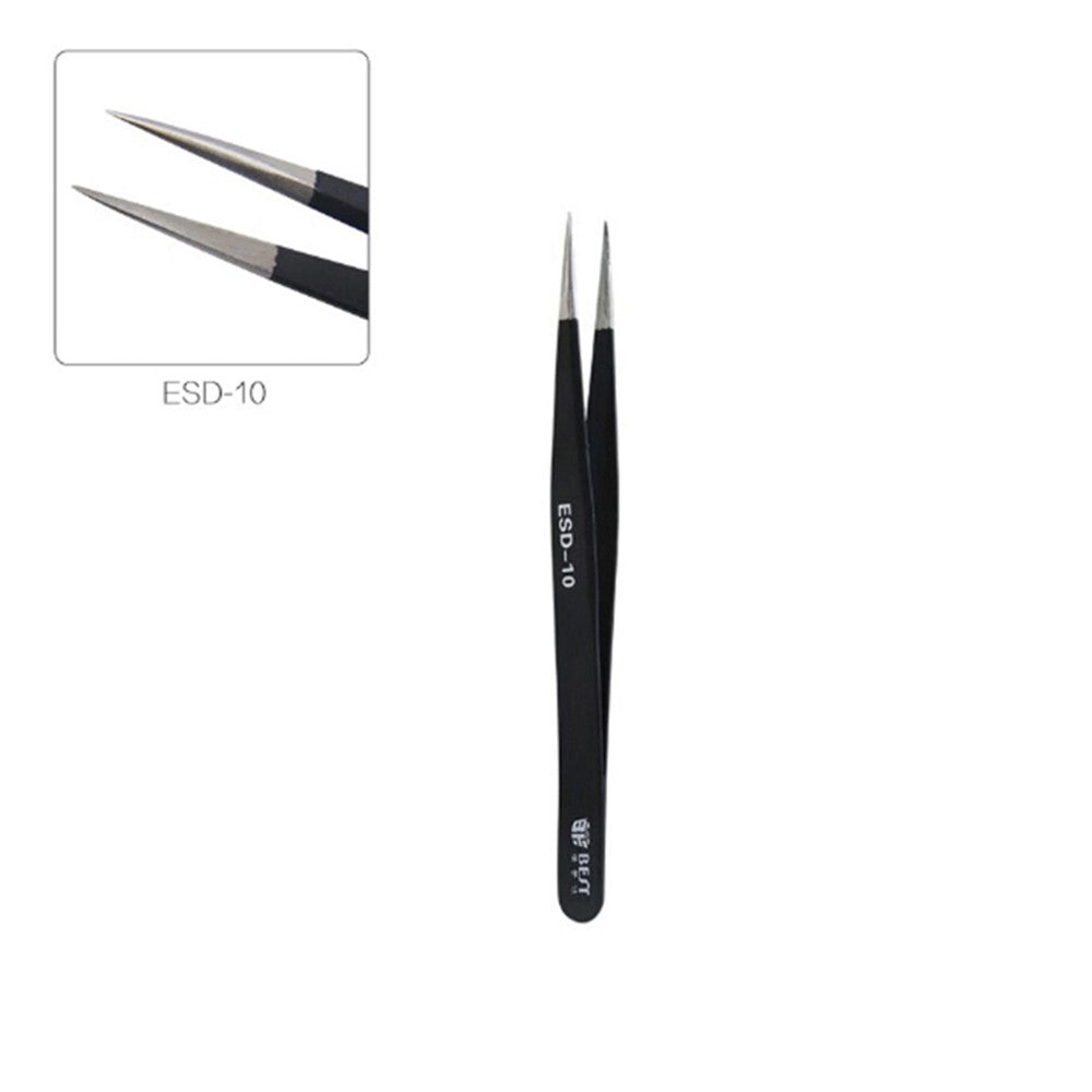 BEST 9Pcs Precision Tweezers Set Anti-Slip Metal Tweezers Kit Multi-Standard Tweezers for Lab, Electronics, Jewelry