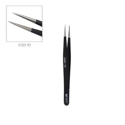 BEST 9Pcs Precision Tweezers Set Anti-Slip Metal Tweezers Kit Multi-Standard Tweezers for Lab, Electronics, Jewelry