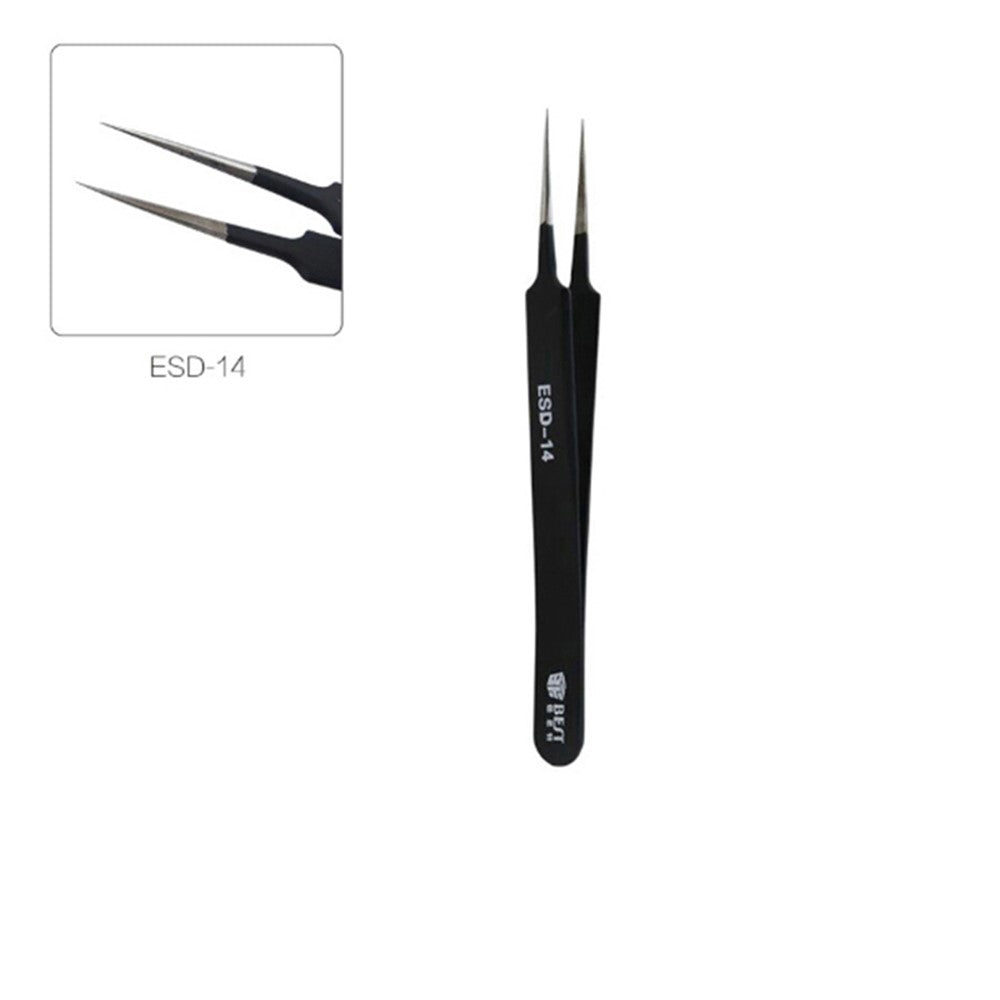 BEST 9Pcs Precision Tweezers Set Anti-Slip Metal Tweezers Kit Multi-Standard Tweezers for Lab, Electronics, Jewelry