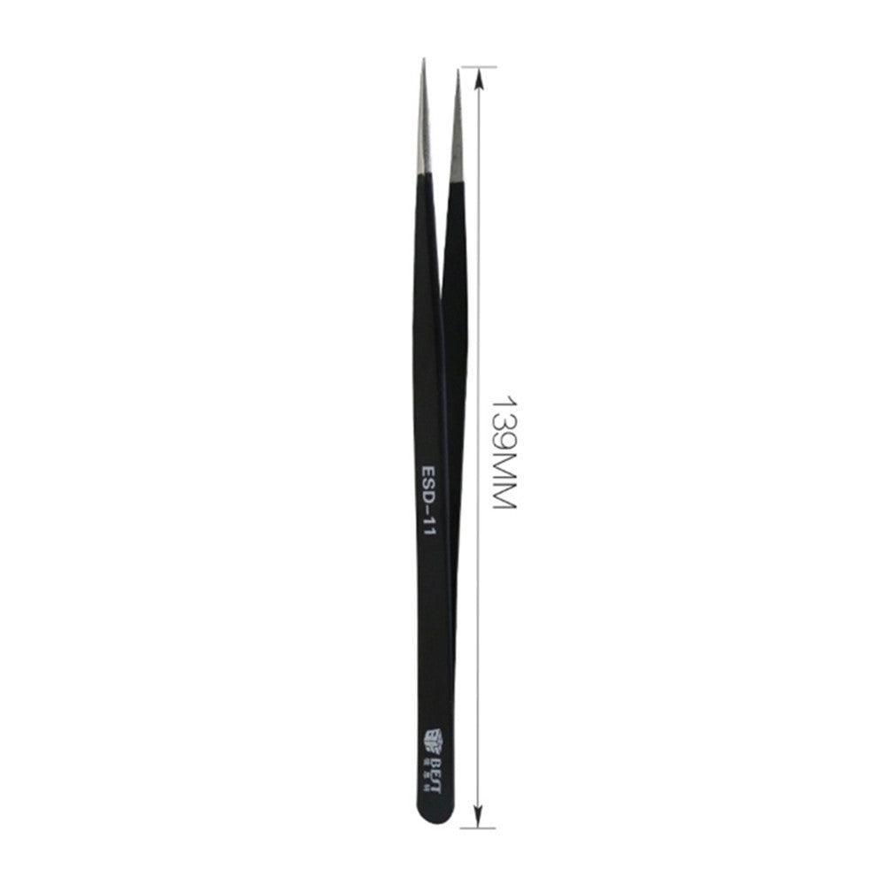 BEST 9Pcs Precision Tweezers Set Anti-Slip Metal Tweezers Kit Multi-Standard Tweezers for Lab, Electronics, Jewelry
