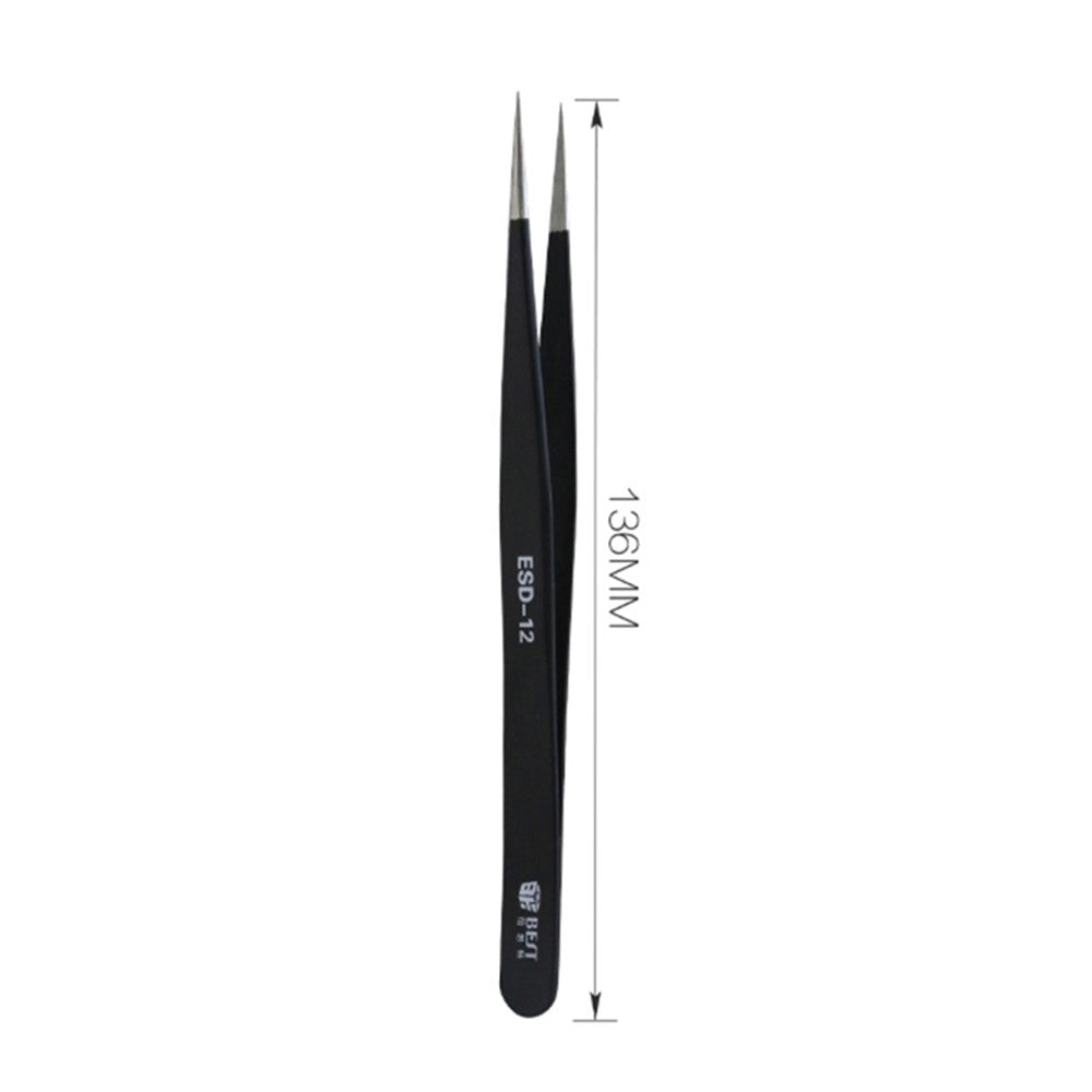 BEST 9Pcs Precision Tweezers Set Anti-Slip Metal Tweezers Kit Multi-Standard Tweezers for Lab, Electronics, Jewelry