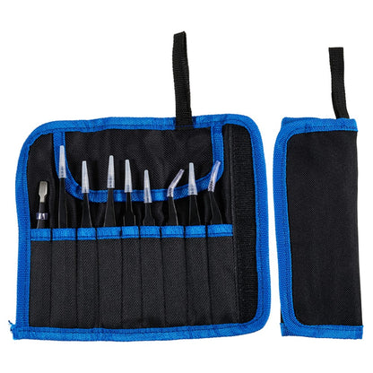 BEST 9Pcs Precision Tweezers Set Anti-Slip Metal Tweezers Kit Multi-Standard Tweezers for Lab, Electronics, Jewelry