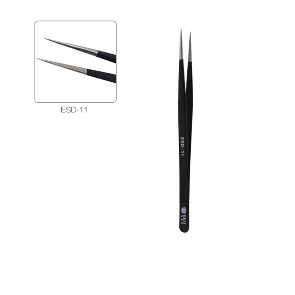 BEST 9Pcs Precision Tweezers Set Anti-Slip Metal Tweezers Kit Multi-Standard Tweezers for Lab, Electronics, Jewelry