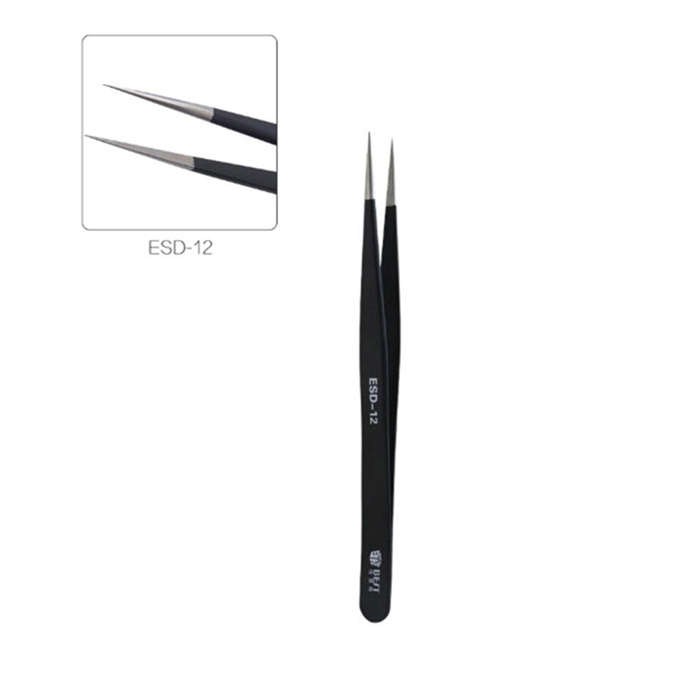 BEST 9Pcs Precision Tweezers Set Anti-Slip Metal Tweezers Kit Multi-Standard Tweezers for Lab, Electronics, Jewelry