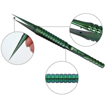 BEST BST-Y22 Titanium Alloy Fine Tip Straight Tweezers Electronic Device Repair Tool