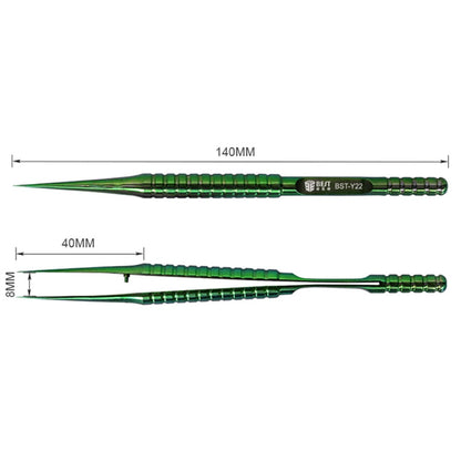BEST BST-Y22 Titanium Alloy Fine Tip Straight Tweezers Electronic Device Repair Tool