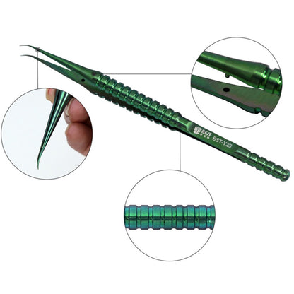 BEST BST-Y23 Titanium Alloy Curved Fine Tip Tweezers Electronic Device Precision Repair Tool