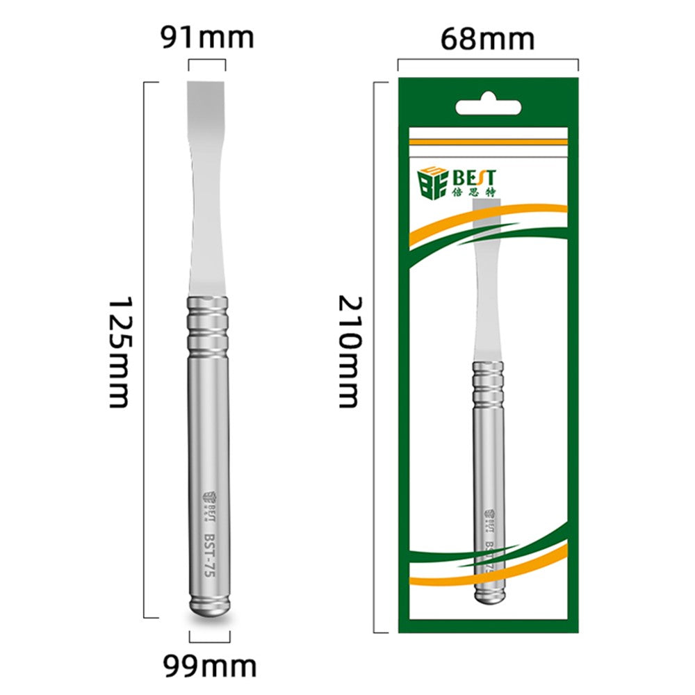 BEST BST-75 Stainless Steel Round Handle Tin Scraper Pry Bar Phone Tablet Repair Tool
