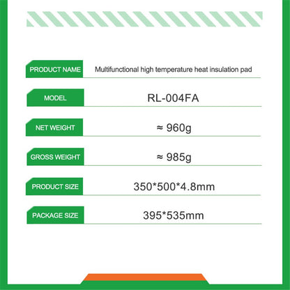 RELIFE RL-004FA Soldering Mat Silicone High Temperature Resistant Repair Insulation Pad