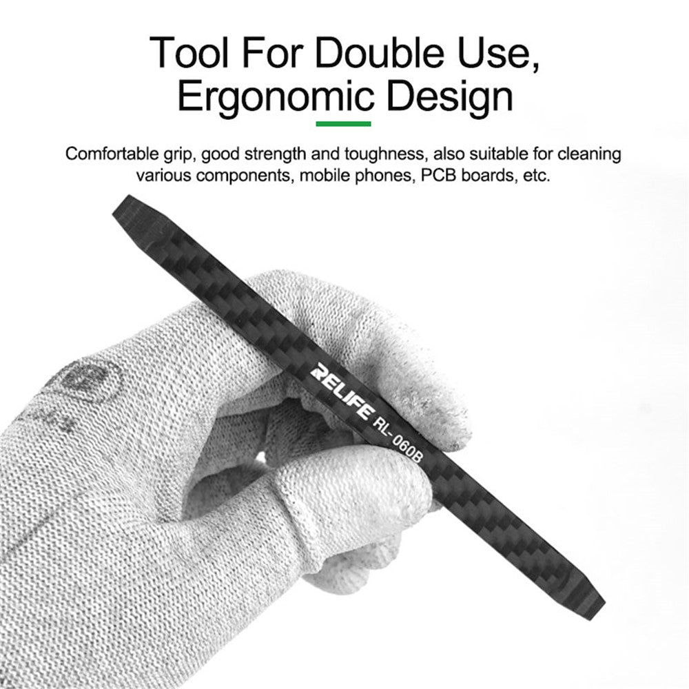 RELIFE RL-060B Carbon Fiber Non-magnetic Crowbar Tablet Phone Disassemble Pry Bar Repair Tool