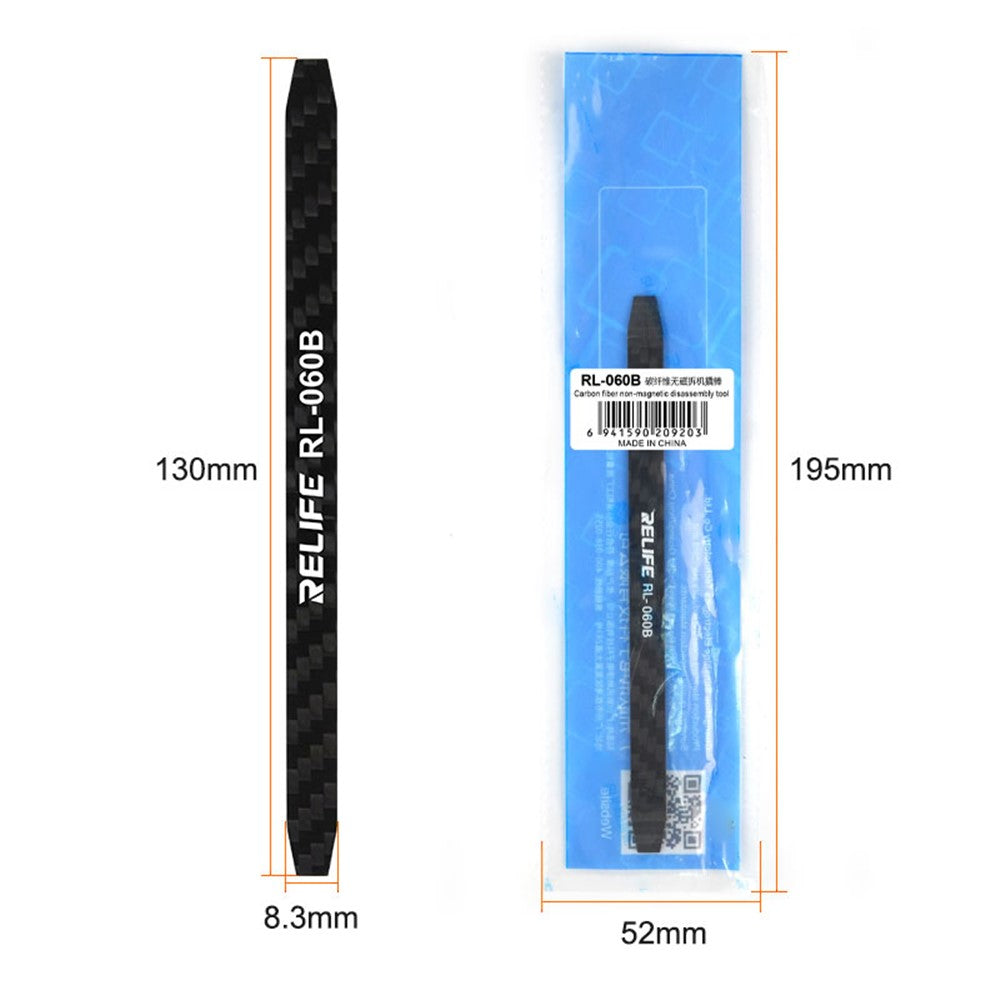 RELIFE RL-060B Carbon Fiber Non-magnetic Crowbar Tablet Phone Disassemble Pry Bar Repair Tool