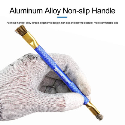 SUNSHINE SS-022D Double Copper Head Dual Purpose Brush Aluminum Alloy Non-Slip Handle Cleaning Brush