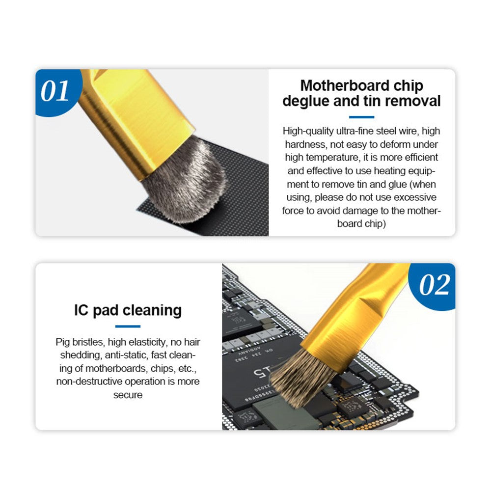 SUNSHINE SS-022D Double Copper Head Dual Purpose Brush Aluminum Alloy Non-Slip Handle Cleaning Brush