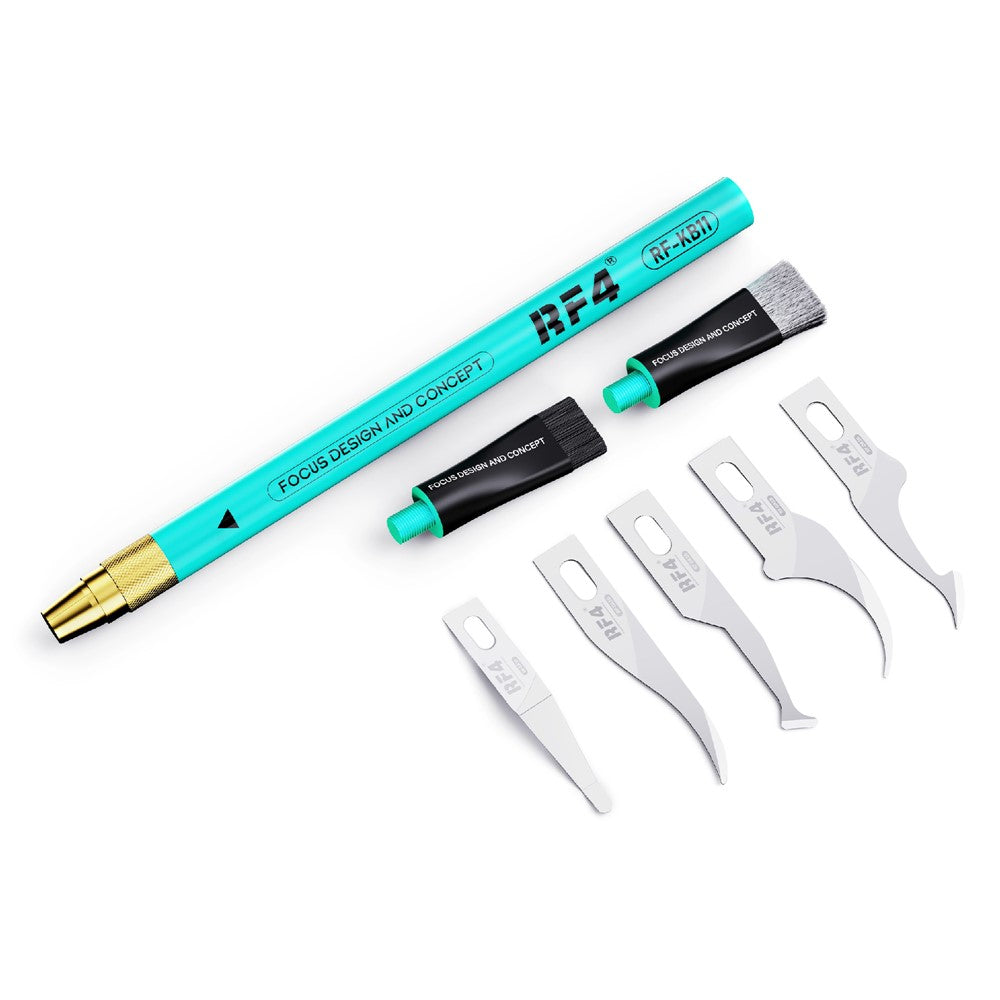 RF4 RF-KB11 Multifunctional Tin, Glue Handheld Remover Mobile Phone Repair Blade Cutter Set with Blades