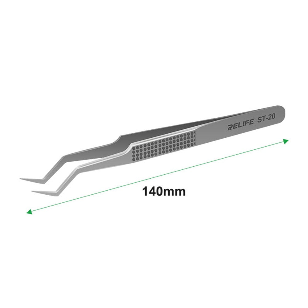 RELIFE ST-20 Chip Placement Tin Positioning Tweezers Anti-magnetic Adsorption Tweezers