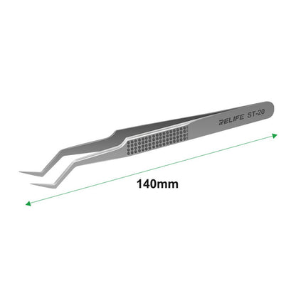RELIFE ST-20 Chip Placement Tin Positioning Tweezers Anti-magnetic Adsorption Tweezers