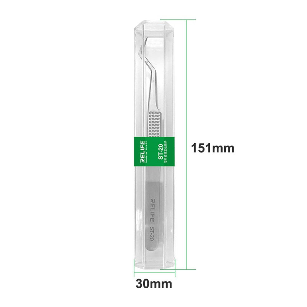 RELIFE ST-20 Chip Placement Tin Positioning Tweezers Anti-magnetic Adsorption Tweezers