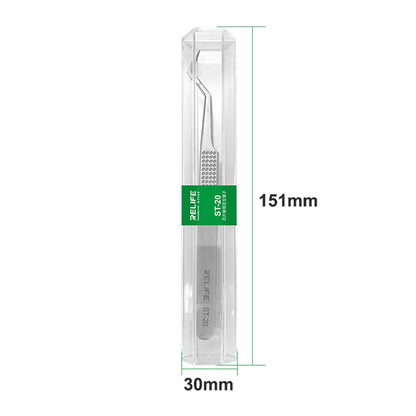 RELIFE ST-20 Chip Placement Tin Positioning Tweezers Anti-magnetic Adsorption Tweezers