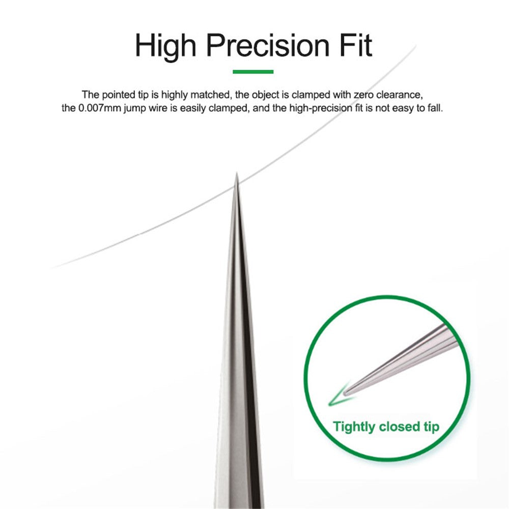 RELIFE SA-11 Stainless Steel Fine Tip Straight Tweezers Electronic Device Precision Repair Tool