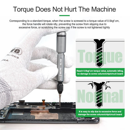 RELIFE RL-724A 5Pcs Torque Screwdriver Set for Cell Phone, Tablets Handheld High Precision Screwdriver Repair Tools