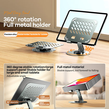 REMAX RM-C60 Precision Alloy Rotating Tablet Stand Heat Dissipation Hollow Full Metal Holder