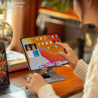 WEKOME WA-S105 Foldable Phone Tablet Holder Rotatable Adjustable Carbon Steel Stand For 4.7-13 Inch Devices