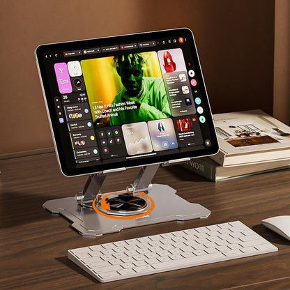 WEKOME WA-S105 Foldable Phone Tablet Holder Rotatable Adjustable Carbon Steel Stand For 4.7-13 Inch Devices