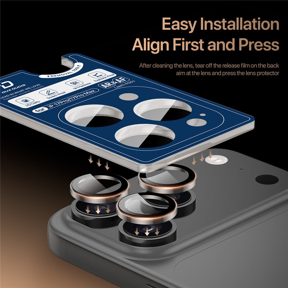 DUX DUCIS For iPhone 17 Pro Max / iPhone 17 Pro Camera Lens Protector  HAWK Series Tempered Glass Lens Protector