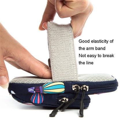 18 x 9cm Phone Holder Elastic Arm Band Hot Air Balloon Pattern Armband Cell Phones Pouch for Running (Size: L)