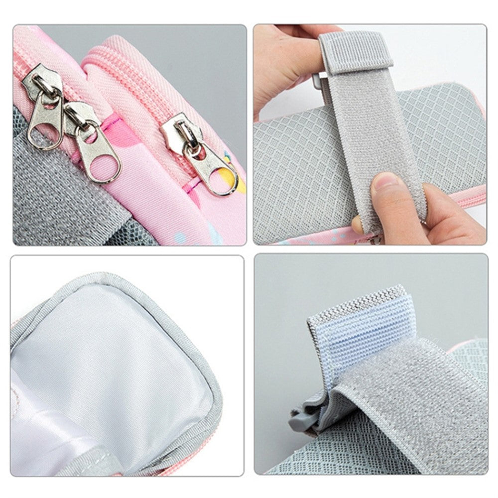 18 x 9cm Arm Band Elastic Phone Holder Flower Pattern Small Item Storage Bag Armband Cell Phones Pouch (Size: L)