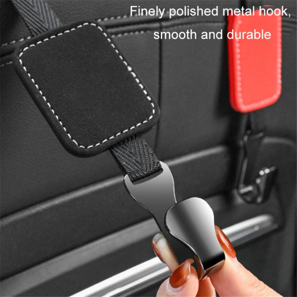 Car Headrest Hook Seat Back Hanger Suede Multifunction Storage Hook Auto Interior Organizer