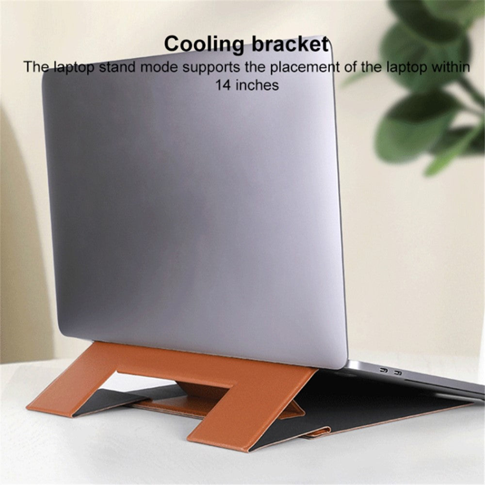 Portable Stand for 14-inch Laptop Magnetic PU Leather Notebook Foldable Holder Mount