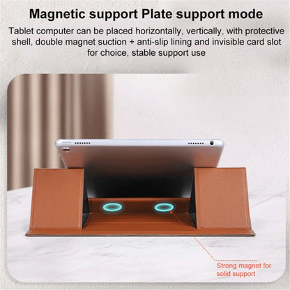 Portable Stand for 14-inch Laptop Magnetic PU Leather Notebook Foldable Holder Mount
