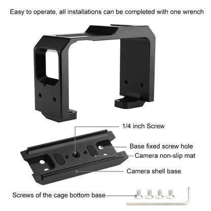 PULUZ PU511 For Insta360 ONE R Aluminum Alloy Frame Cold Shoe Mount Protective Cage