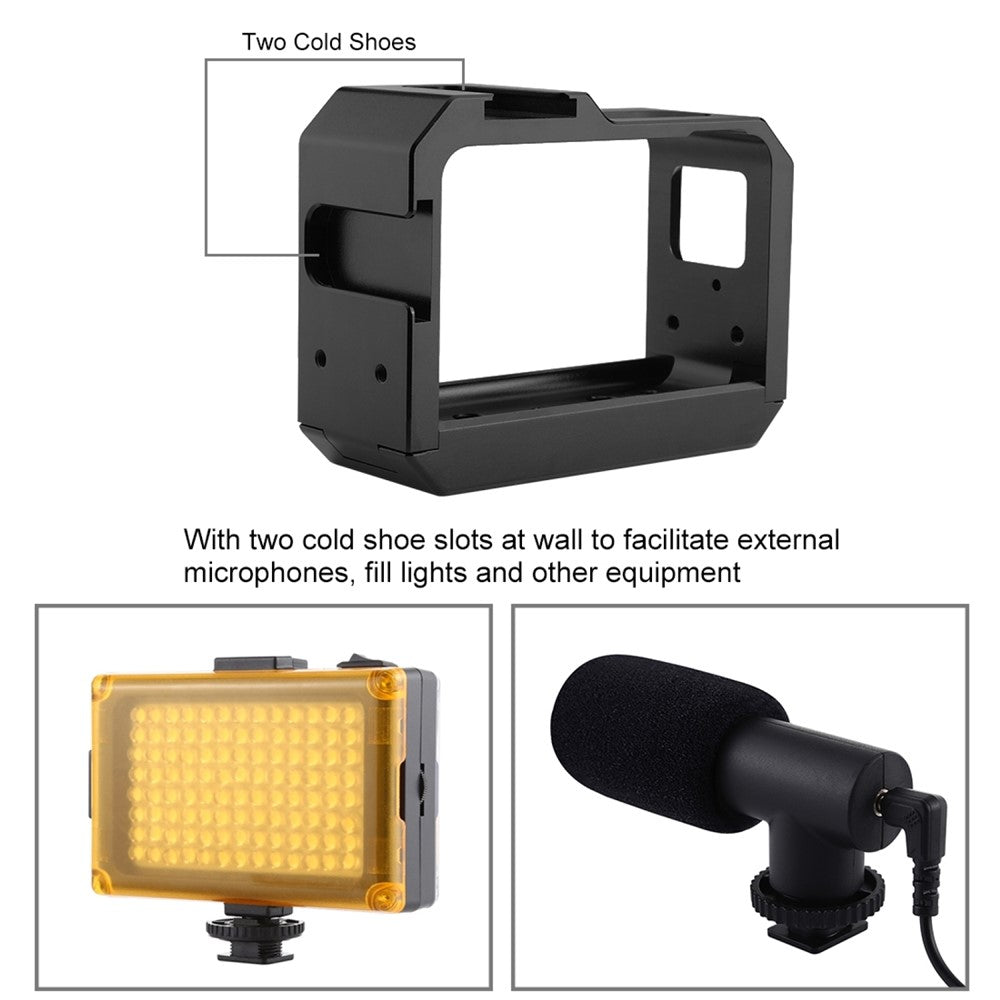 PULUZ PU511 For Insta360 ONE R Aluminum Alloy Frame Cold Shoe Mount Protective Cage