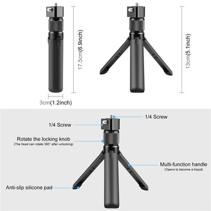 PULUZ PU886B For Insta360 X3 Bullet Time Handle Tripod Rotating Grip Desktop Stand Action Camera Selfie Stick