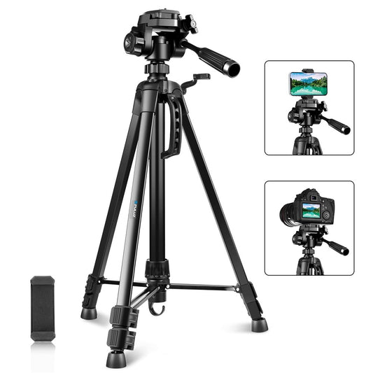 PULUZ PU3096 Smartphone Camera Selfie Live Streaming Tripod Stand with Pan Tilt Head and Phone Clamp