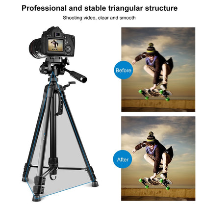 PULUZ PU3096 Smartphone Camera Selfie Live Streaming Tripod Stand with Pan Tilt Head and Phone Clamp