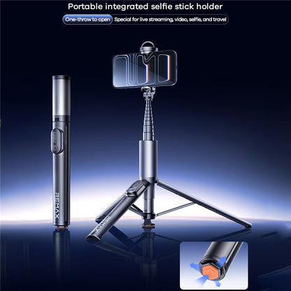 REMAX P10 Portable Selfie Stick with Bluetooth-compatible Remote Automatic Pop Up Tripod for 4.7-6.7 Inch Phones