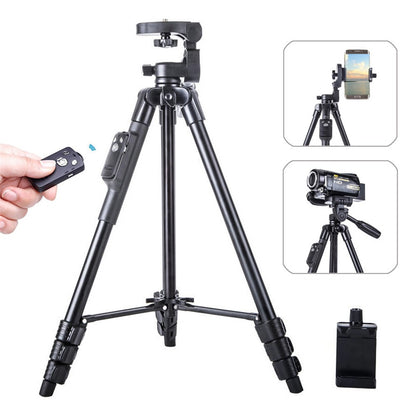 YUNTENG 5218 Portable Telescopic Tripod Photography Stand with Bluetooth-Compatible Remote Control for DSLR SLR Camera Phone