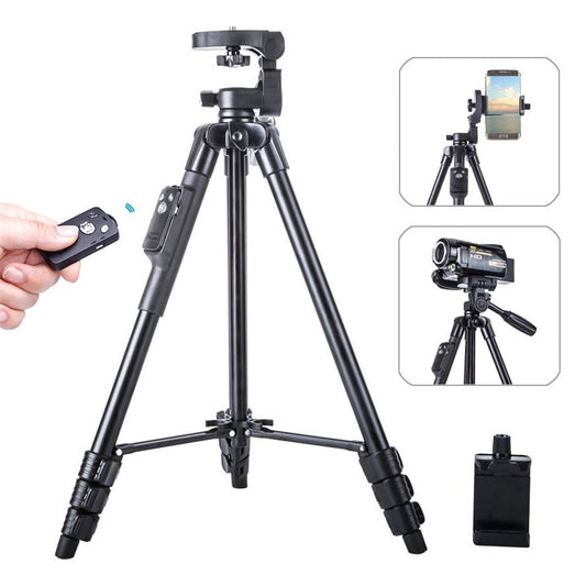YUNTENG 5218 Portable Telescopic Tripod Photography Stand with Bluetooth-Compatible Remote Control for DSLR SLR Camera Phone