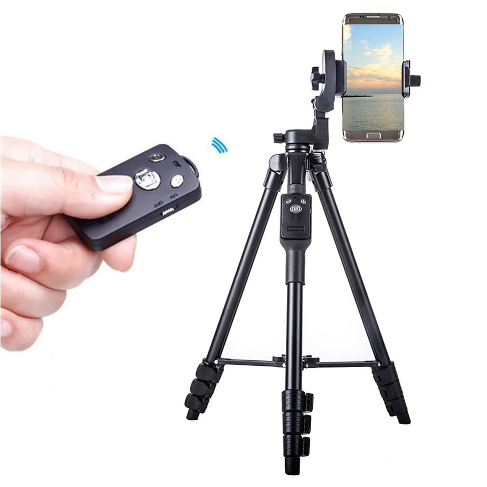 YUNTENG 5218 Portable Telescopic Tripod Photography Stand with Bluetooth-Compatible Remote Control for DSLR SLR Camera Phone