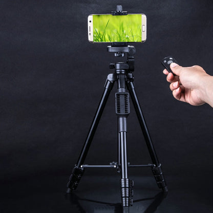 YUNTENG 5218 Portable Telescopic Tripod Photography Stand with Bluetooth-Compatible Remote Control for DSLR SLR Camera Phone